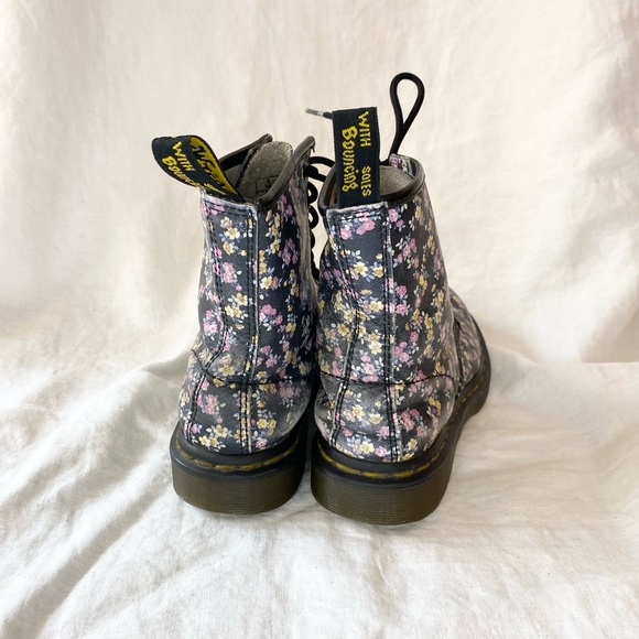 Dr. Martens Floral Print Leather Boots - Picture 10 of 12
